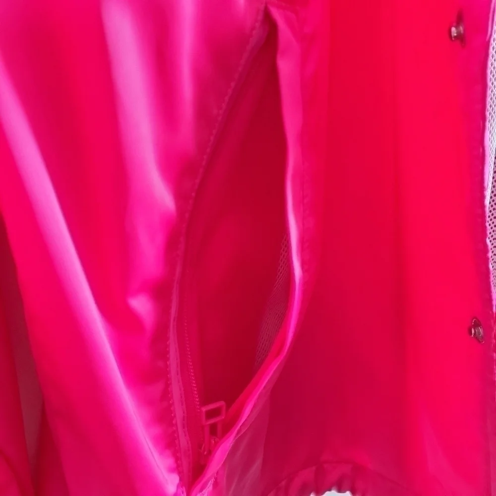 New Tory Burch Sport Performance Satin Barbiecore Pink Warm-Up Jacket NWT Small